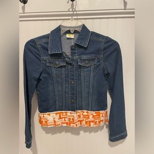 Upcycled Jean jacket with UT fabric